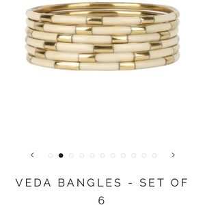 BUDHAGIRL Veda Bangles (Ivory) Set of 6 (will not break up set)
